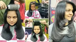 Feather with Long Layered Blow dry/Soft incurls Blow dry 2021/easy way/step by step/Haircut Tutorial