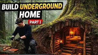 Build Underground Home Under Tree Wall | Part 1 | Jungle Survival House🤔