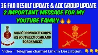 36 FAD Result| AOC Result | 36 Fad & AOC Group Update Important message for all..