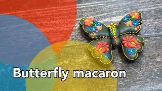 Butterfly macaron art decorated with royal icing 장식한 마카로ㅇ