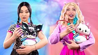 Венздей Аддамс VS Енід Сінклер! Hello Kitty та Kuromi Вагітні!