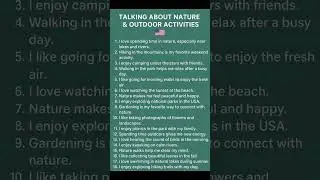 Talking About Nature & Outdoor Activities | American English Speaking Practice #usaenglish