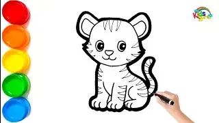 Tiger Drawing Coloring for kids | How to Draw Easy Tiger Drawing Painting for toddlers