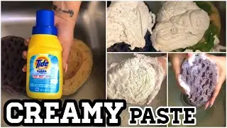 Asmr Paste - Tide 💙& White Paste🤍 + Black TearDrop Sponge * GETS SUPER CREAMY + Rinse INCLUDED 🤤