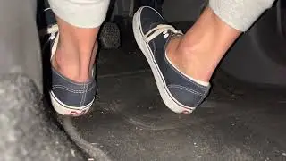 Driving in Navy Vans and White Pedsocks