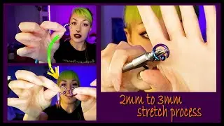 Stretching Lobe Piercings From 2mm to 3mm (12g to 8g) | THE DREADED MUSHROOM