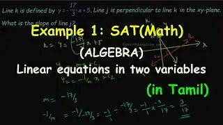 Example 1 SAT(Math) | Linear Equations in two variables | Algebra(in Tamil)
