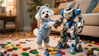 Can mom dog and baby puppy finish Lego building blocks together?🧩💢Compilation