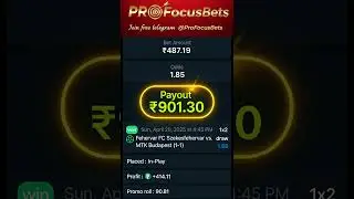 🎯 ₹487 to ₹901 In-Play Slip 💰 | 1X2 Strategy Win | ProFocusBets #shorts