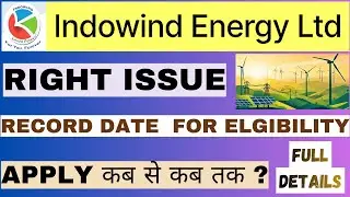 Indowind Energy Ltd Right Issue Details I Record Date & Schedule I Indowind Energy Share Latest News