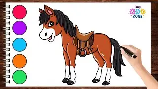 How to Draw Horse Easy for kids / Tiny Art Zone