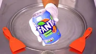 Crazy Fanta Pineapple & Grapefruit Ice Cream Rolls! Satisfying ASMR