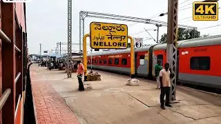 NLR, Nellore Railway Station From Train, Video in  4K Ultra HD onboard Jan Shatabdi Express