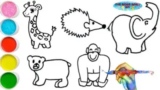 Easy Wild animals Drawing,Painting and Coloring for Kids,Toddlers || Animals Drawing