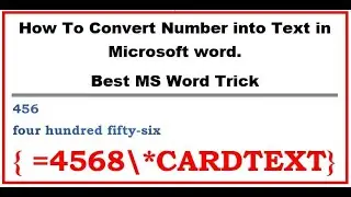FIATECH EP 16: How To Convert Number into Text in Microsoft word  Best MS Word Trick