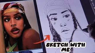 Relaxing Sketching Portrait ASMR .  😊🍁✨