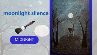 The Silent Deer Under the Full Moon | Dark Fantasy Art