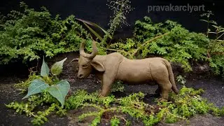 Sculpting clay: How to make caw out of clay // animal clay art // how to make caw step by step // 