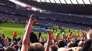 The moment when city lifted the trophy