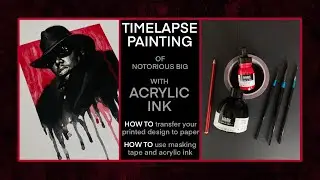 Notorious Big | Timelapse Portrait Painting with acrylic ink