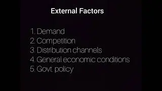 External Factors that affect Pricing