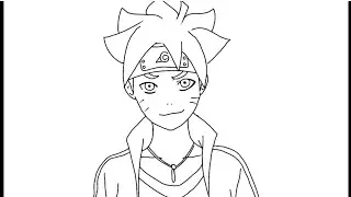 Boruto Easy Line Art Tutorial | Simple Step-by-Step Anime Drawing for Beginners ✏️🔥