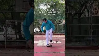 Day 23 - Switch Finger 360 Flip to Tail Stop #skateboarding