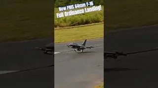 New FMS 64mm F-16 Full Ordinance Landing! #new #aviation #fms