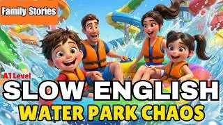 Water Park Family Story 4K | Easy English Listening Practice (A1 Level)