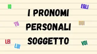 I pronomi personali soggetto. Italiano classe 3&deg;.