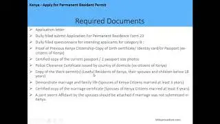 Kenya - Apply for Permanent Resident Permit - English