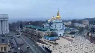 Air raid war siren sounds in Ukraine. Russia vs Ukraine