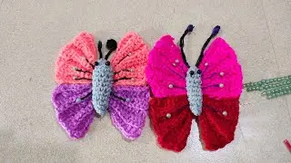 Crochet butterfly #crochetcrosai #crochetaccessories #knitting #keychain 