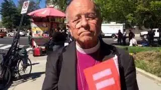 Bishop Gene Robinson, outside SCOTUS