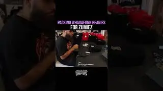 Packing WHADAFUNK Beanies for ZUMIEZ 🧢 #shorts