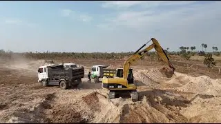 Smooth Excavator CAT313C Operation | Heavy Equipment #truck #excavator