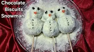 Easy No-Bake Chocolate Biscuit Snowman Treats | Cute DIY Christmas Dessert for Kids & Holiday Party