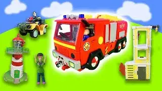 Новая распаковочная игрушка пожарного Сэма: Юпитер 2 в 1, горная станция, супермаркет