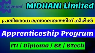 MIDHANI Apprentice Recruitment 2025 | ITI, Diploma & B.Tech