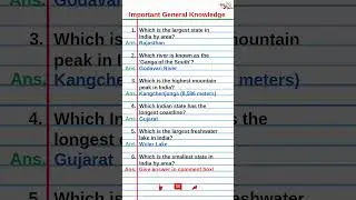Which is the smallest state in India by area? | Important General Knowledge questions | #gk #gkquiz