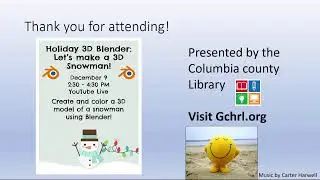 Holiday 3D Blender:  Let’s make a 3D snowman with Alex:
