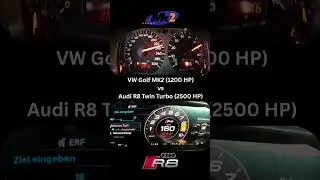Volkswagen Golf MK2 vs Audi R8 Twin Turbo #streetracing #germancars #germany #autobahn #topspeed