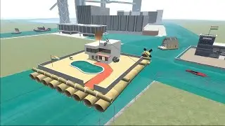 Franklin House Floating On Water In Indian Bike Driving 3D