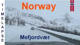 Norway - Mefjordv&aelig;r to Bergsbotn Viewing Platform | Timelapse | Scenic Drive Norway | Snow | Winter