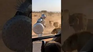 The metal spike armour man saving his life with metal spike shield 🛡️