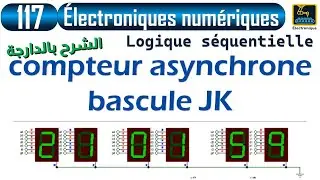 117 Logique séquentielle: compteur asynchrone bascule JK front descendant