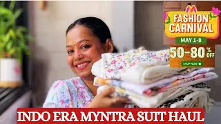 MYNTRA COTTON KURTA SET HAUL FOR OFFICE WEAR 😍 INDO ERA WHITE KURTA SUIT SET TRY ON HAUL ✨