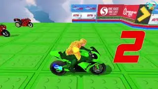 New Superhero Tricky bike stunt #megarampcar #shorts #gaming #games e