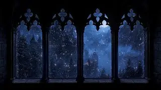 Moonlit Castle Window &ndash; Gentle Snowfall and Wind for Sleep & Mental Reset