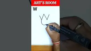 Easy Drawing Hack | Transform Letter W into a Stunning Lotus Flower! 🌸✍️ #shorts